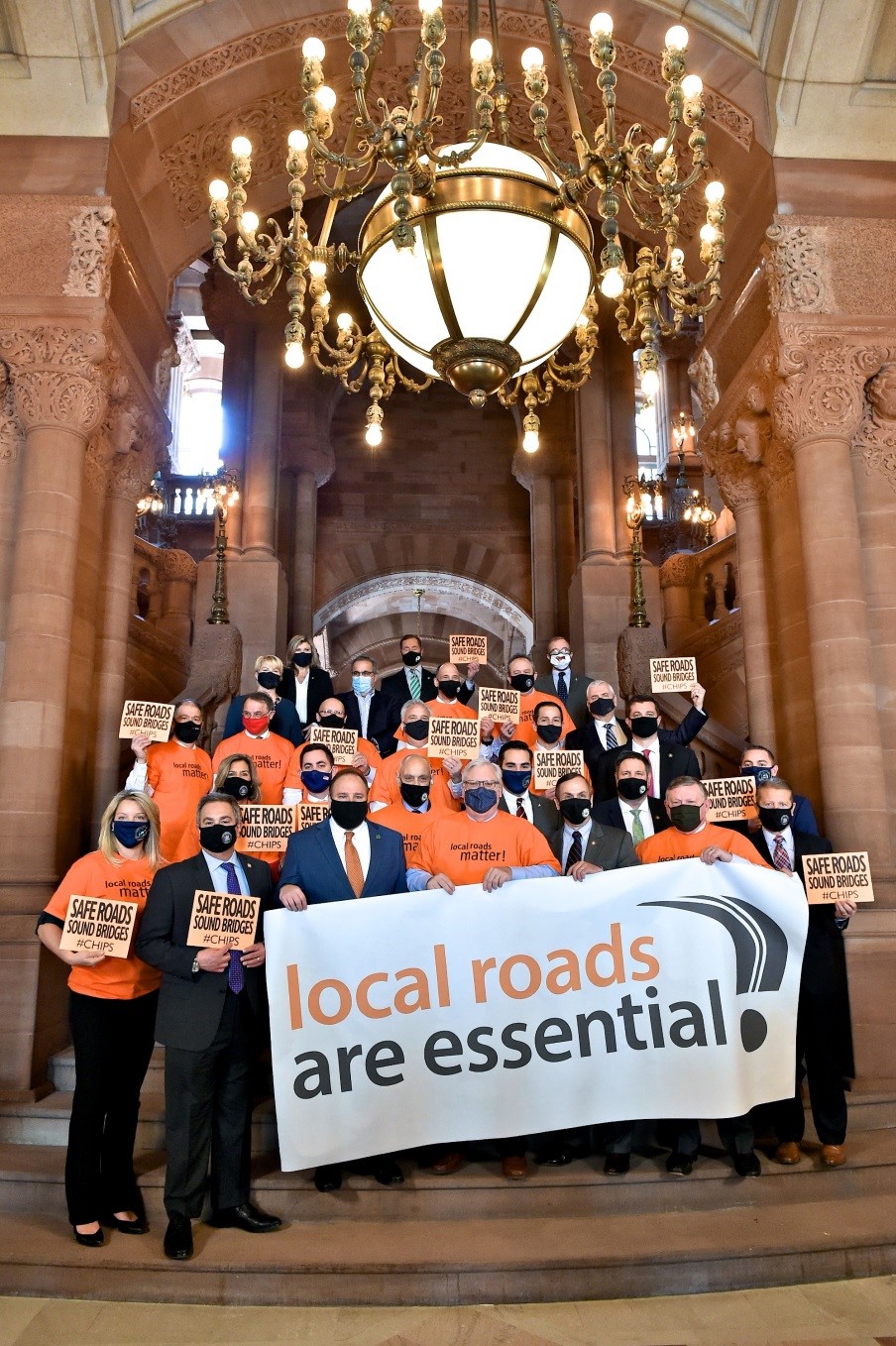 Assemblywoman Mary Beth Walsh (R,C,I-Ballston) pictured at CHIPS rally with members of the Assembly and Senate Minority Conferences on March 3, 2021 in Albany.