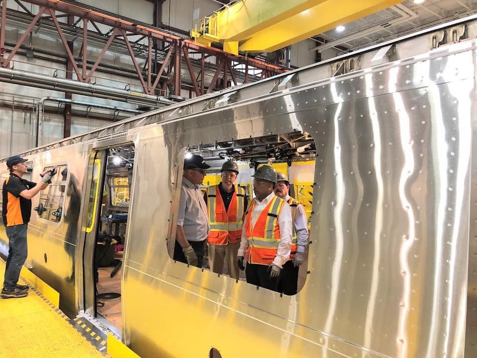 Assemblyman Billy Jones toured the Bombardier Plant in Plattsburgh with Speaker Carl Heastie, showing him the construction of a R179 Subway Car.