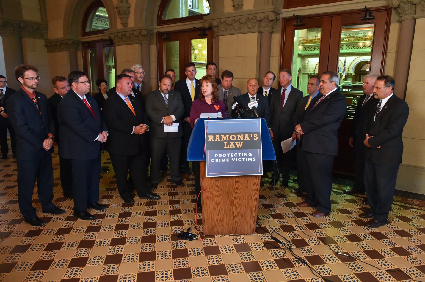 Assemblyman Brian Manktelow (R,C,I,Ref-Lyons) joined his Assembly colleagues and Ramona Bantle-Fahy, a victim of a violent sexual assault, at a press conference on Tuesday, May 21, 2019 to call for th