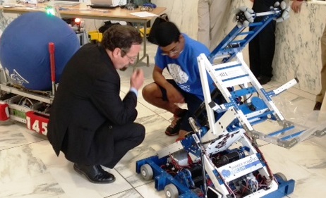 Assemblymember Harry Bronson was pleased to have members of FIRST Greater Rochester Robotics Team 340 in Albany to host his first Robotics Fair. There was boundless talent on display by high school st