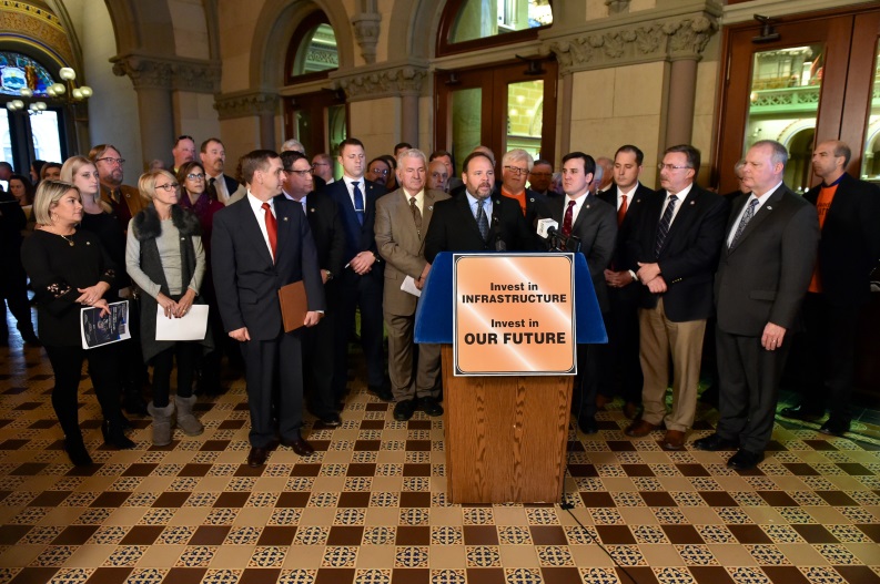 Pictured: Assembly Minority Task Force on Critical Infrastructure and Transportation press conference on Monday January, 28.