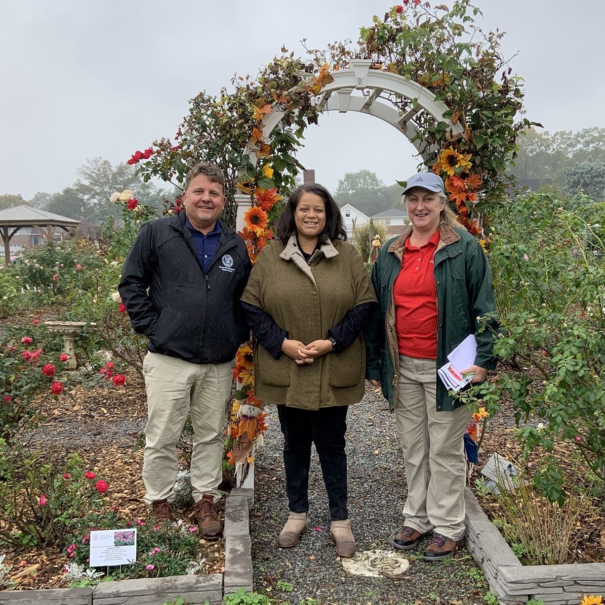 Gregory Sandor, the Executive Director of Cornell University Cooperative Extension - Nassau County, tours the East Meadow Farm with Farm Manager Mary Callanan and Assembly-member Michaelle Solages. (L-R: Gregory Sandor, Executive Director of Cornell Unive