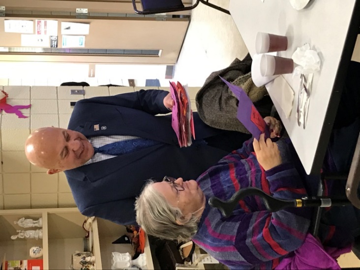 This Valentine's Day, Assemblyman Angelo Morinello (R,C,I,Ref-Niagara Falls) visited the Grand Island Golden Age Center and delivered Valentine’s Day cards, created by local elementary school students, to seniors.