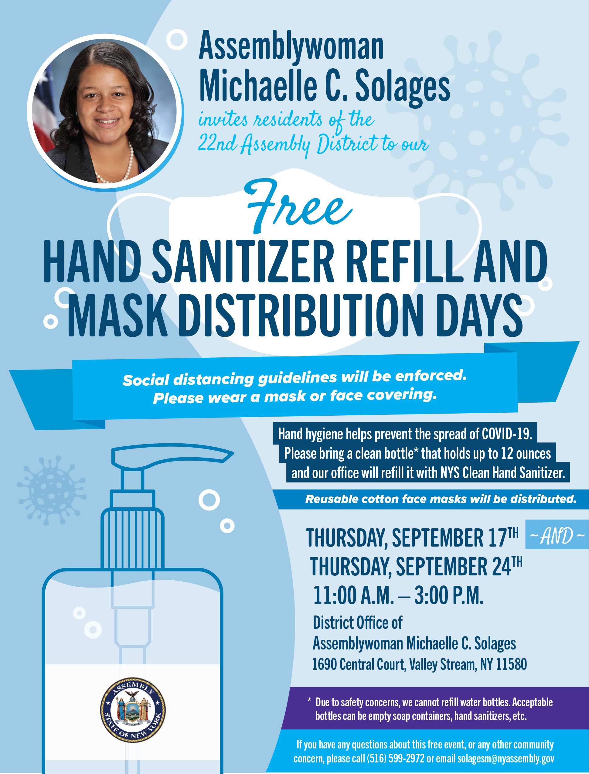 Hand Sanitizer Refill And Mask Distribution Days